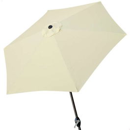 Color Baby Parasol Terraza 300 cm con Chimenea y Mástil de Aluminio 3,8 cm Color Crema
