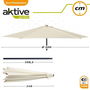 Color Baby Parasol Terraza 300 cm con Chimenea y Mástil de Aluminio 3,8 cm Color Crema