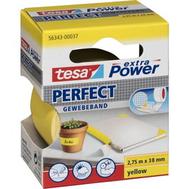 Tesa Cinta adhesiva de tela Extra Power Perfect 2,75 m x 38 mm Amarillo 56343