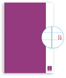 Bloc Escolofi Basic Tapa Dura A4 80H Horizontal 80G Con Margen Violeta (Set de 5)