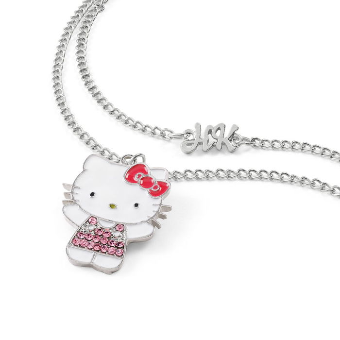 Hello Kitty and Friends Colgante Plata Bañado en Plata con Lazo y Piedras