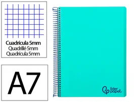 Liderpapel Cuaderno Espiral A7 Micro Wonder Verde Pastel Turquesa 100 Hojas