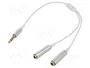 DeLOCK 65576 Cable de audio splitter 3,5 mm macho a 2 x 3,5 mm hembra Blanco