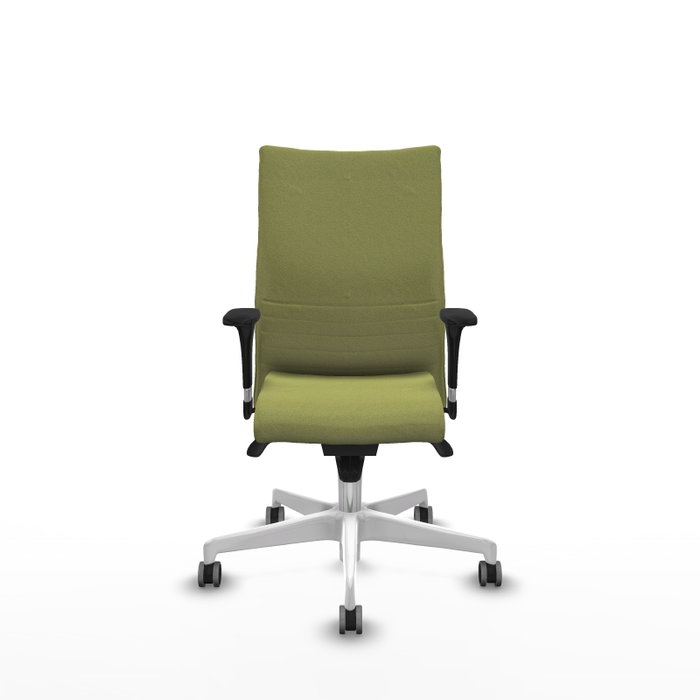 PIQUERAS Y CRESPO Silla Albacete Confidente Verde Oliva con Mecanismo Sincro y Base Blanca PIQUERAS Y CRESPO Silla Albacete Confidente Verde Oliva con Mecanismo Sincro y Base Blanca