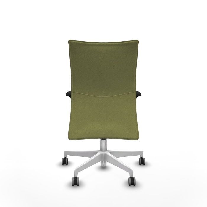PIQUERAS Y CRESPO Silla Albacete Confidente Verde Oliva con Mecanismo Sincro y Base Blanca PIQUERAS Y CRESPO Silla Albacete Confidente Verde Oliva con Mecanismo Sincro y Base Blanca