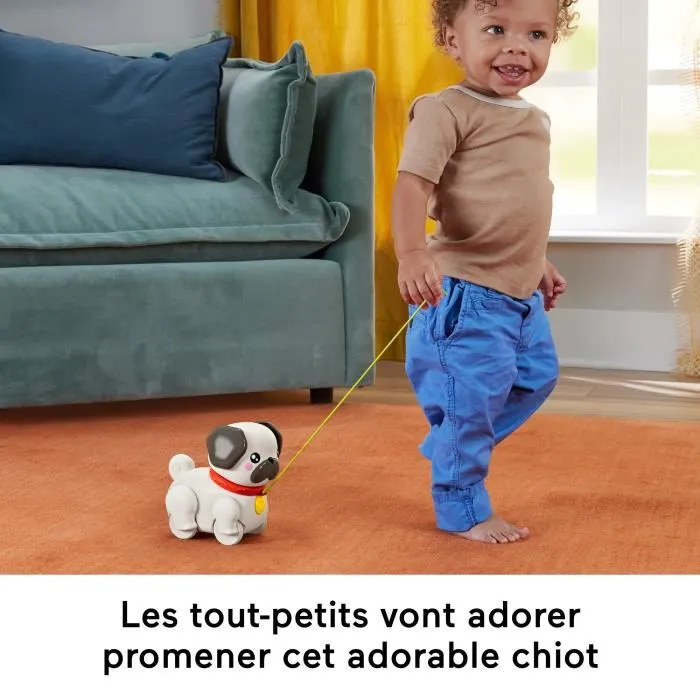 Fisher-Price Perrito de Paseos Pug para Arrastrar con Movimiento y Sonidos Fisher-Price Perrito de Paseos Pug para Arrastrar con Movimiento y Sonidos