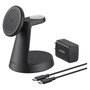 Anker MagGo 3-in-1 Cargador Inalámbrico Qi2 15W Negro con Módulo Apple Watch