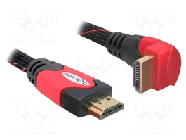DeLOCK Cable HDMI High Speed con Ethernet de 3 m, 4K, Conector Angulado