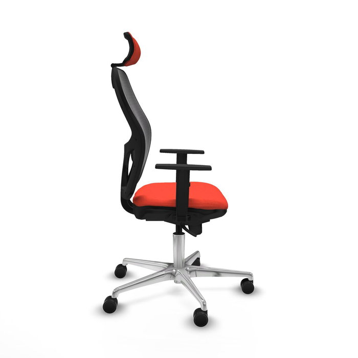 PIQUERAS Y CRESPO Silla de oficina Jorquera con mecanismo Sincro, Tela Naranja oscuro y Malla Negro