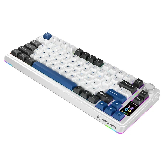 Rampage Quell Pro Teclado Mecánico Inalámbrico 2.4G + BT Hot-Swap Gasket Pantalla Disposición Polaca