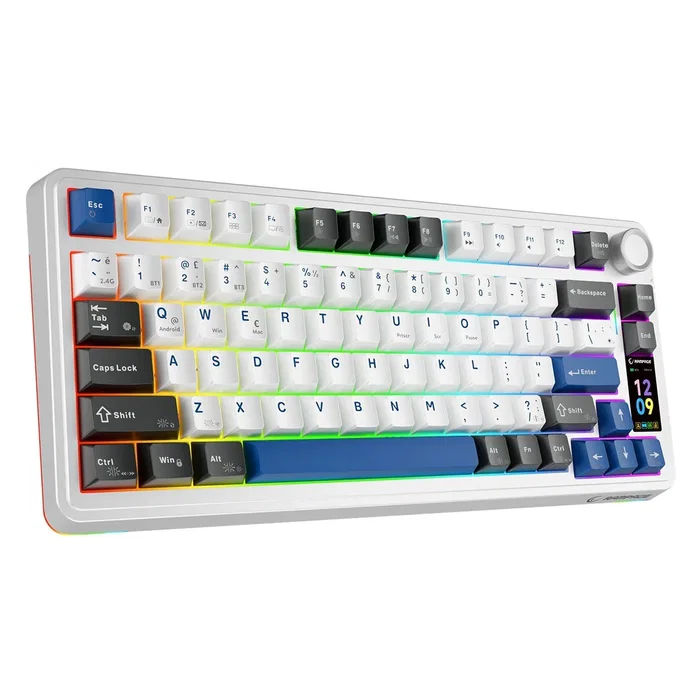 Rampage Quell Pro Teclado Mecánico Inalámbrico 2.4G + BT Hot-Swap Gasket Pantalla Disposición Polaca
