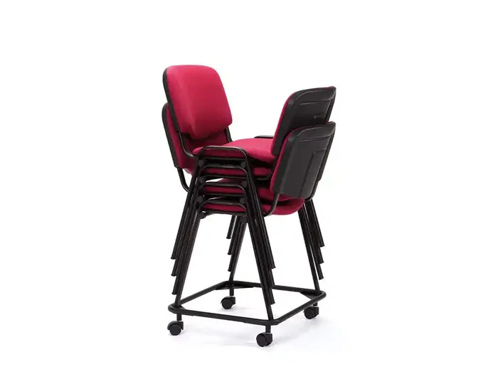 Rocada Silla Confidente Estructura Metálica Asiento Tela Ignífuga Burdeos 570x410x810 mm