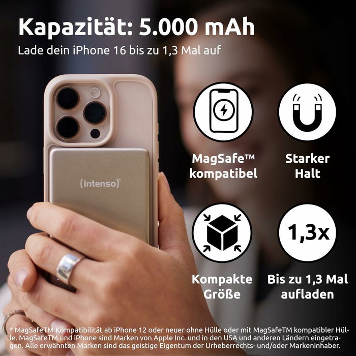 Intenso MW5000 Powerbank MagSafe 5000 mAh Champán Intenso MW5000 Powerbank MagSafe 5000 mAh Champán