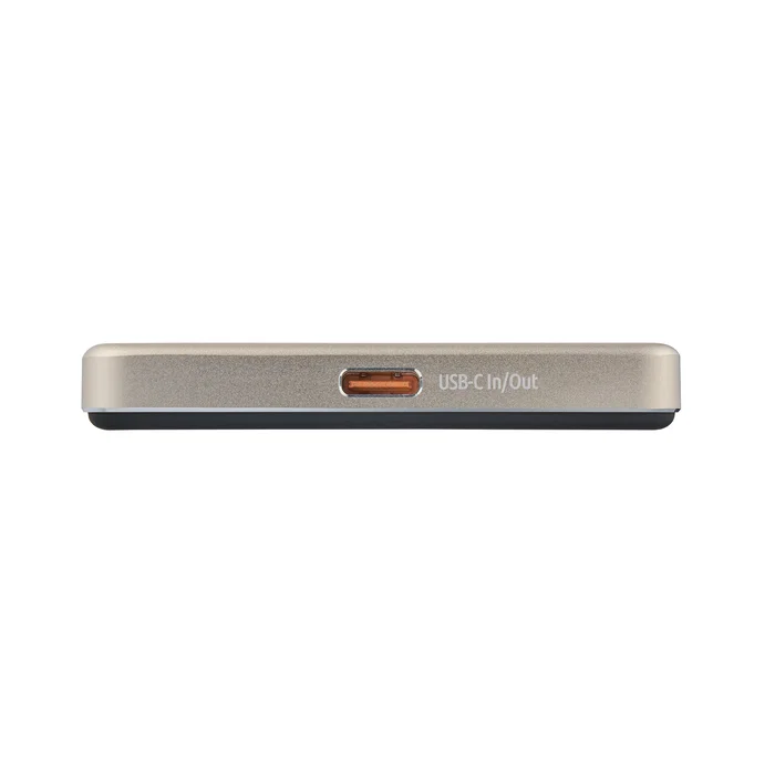 Intenso MW5000 Batería Externa Magnética Power Bank 5000 mAh Compatible con MagSafe, Carga Inalámbrica 15W y USB-C PD 20W, Color Champán