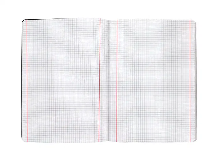 Liderpapel Libreta Tapa Negra A5 80 Hojas Cuadro 5mm con Doble Margen