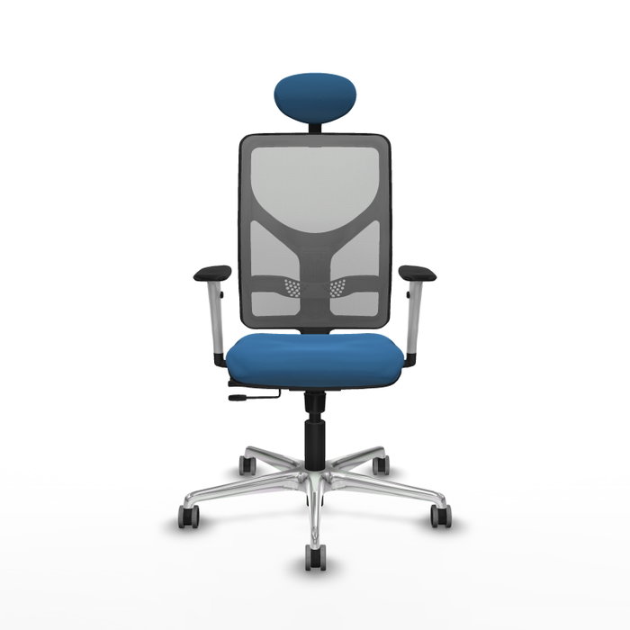PIQUERAS Y CRESPO Silla de oficina Motilla con mecanismo Sincro/Traslack Azul claro y Gris