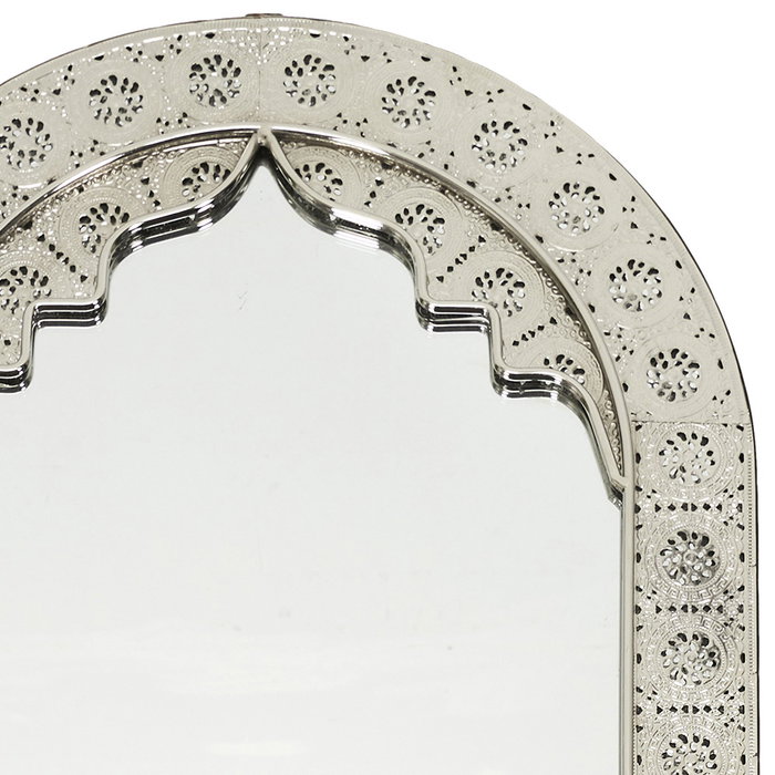 Home Deco Factory Espejo Oriental Mirage 56x37x1 cm - Metal plateado con moldura calada
