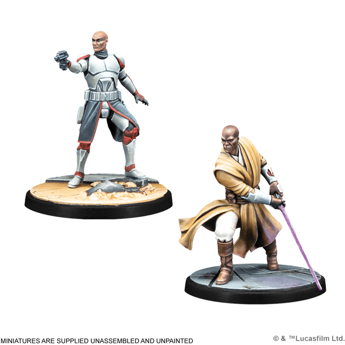 Atomic Mass Games Star Wars Shatterpoint His Party's Over Squad Pack Juego de Mesa con Miniaturas de Mace Windu y Comandante Clon CT-411 "Ponds" SWP08