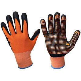 Tuman Guante de Nylon Naranja Puntos T10