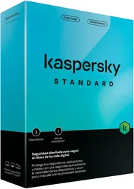 Kaspersky Standard - Antivirus Seguridad Base para 3 Dispositivos (PC, Mac, Móvil) 1 Año - Licencia Física - Idioma Español - Protección Antimalware, Antiransomware y Firewall