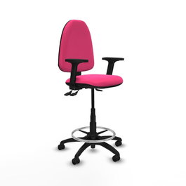 PIQUERAS Y CRESPO Taburete Aýna con mecanismo Asincro, brazos 2D y color Rosa