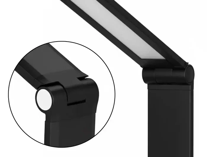 Q-connect Lámpara de Escritorio Vega LED con Brazo Articulado, 10W 400lm, 5 Niveles de Brillo y Color, USB-C, Ajuste CCT 3000K-6000K, Táctil, Color Negro