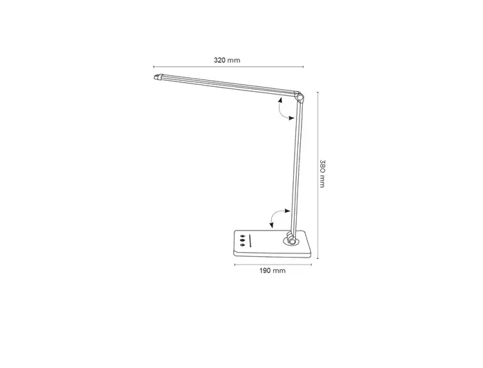 Q-connect Lámpara de Escritorio Vega LED con Brazo Articulado, 10W 400lm, 5 Niveles de Brillo y Color, USB-C, Ajuste CCT 3000K-6000K, Táctil, Color Negro