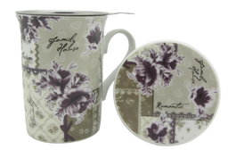 DKD Home Decor Pack de 12 Tazas de Porcelana Clásico, 280ml, Colores Surtidos