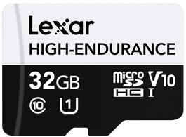 Lexar Tarjeta MicroSDHC de 32 GB High-Endurance UHS-I Clase 10, V10 LMSHGED032G-BCNNG