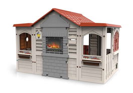 Chicos Casita de Juguete 89650 para Niños y Niñas a partir de 3 Años, con Barbacoa, Buzón y Adhesivos Decorativos, Fácil Montaje
