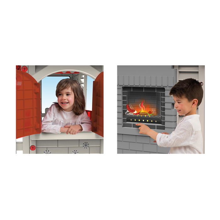 Chicos Casita de Juguete 89650 para Niños y Niñas a partir de 3 Años, con Barbacoa, Buzón y Adhesivos Decorativos, Fácil Montaje