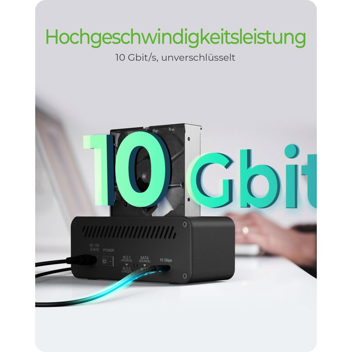 ICY BOX IB-2924MSCL-C31 Estación de clonación y docking USB-C para SATA y M.2 NVMe