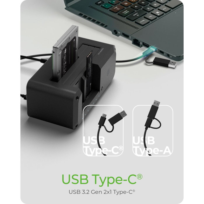 ICY BOX IB-2924MSCL-C31 Estación de clonación y docking USB-C para SATA y M.2 NVMe