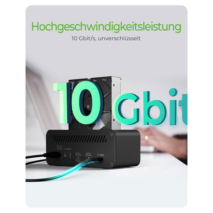 ICY BOX IB-2924MSCL-C31 USB-C 3.2 Gen 2 Docking Station y Clonación para 2.5"/3.5" SATA HDD y M.2 NVMe SSD