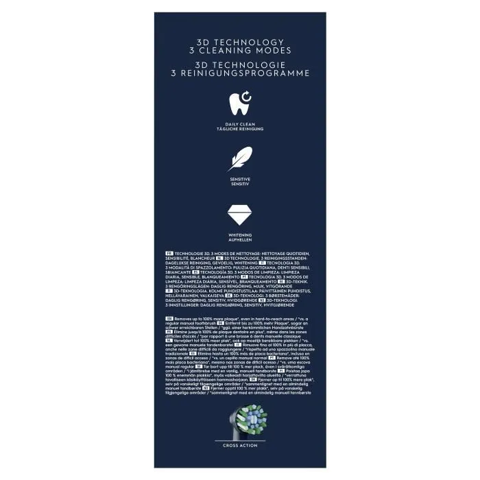 Braun ORA1684886286183 Cepillo de Dientes Eléctrico Pro 1 Negro con Sensor de Presión 360