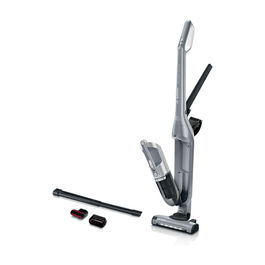 Bosch Serie 4 Aspiradora Escoba 2 en 1 Sin Bolsa BBH3K2801, Plata, con Batería de Ión-Litio, Filtro Lavable y Aspirador de Mano Desmontable