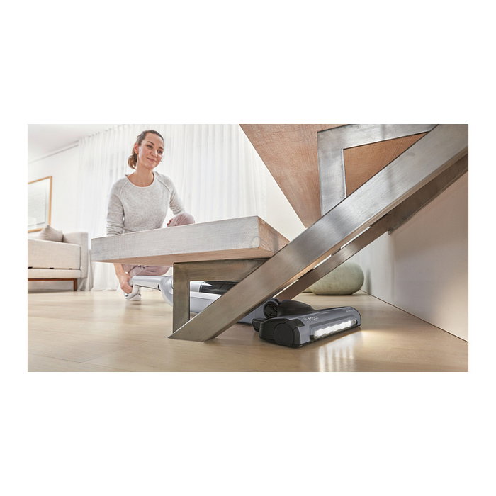 Bosch BBH 3 K 2801 Aspiradora Escoba 2 en 1 Sin Bolsa para Secar, Plata, Batería de Litio 55 Min, Con Boquilla Estrecha