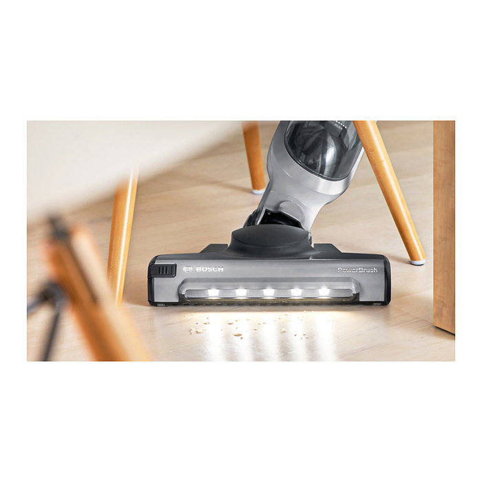 Bosch BBH 3 K 2801 Aspiradora Escoba 2 en 1 Sin Bolsa para Secar, Plata, Batería de Litio 55 Min, Con Boquilla Estrecha