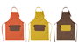 DKD Home Decor Delantal Retro industrial Marron Mostaza 0.5 x 82 x 55 cm (6 Unidades) Algodon Lienzo Polyester