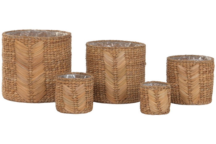 DKD Home Decor Set de 5 Maceteros de Seagrass Natural DKD Home Decor Set de 5 Maceteros de Seagrass Natural