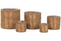 DKD Home Decor Set de 5 Maceteros de Seagrass Natural