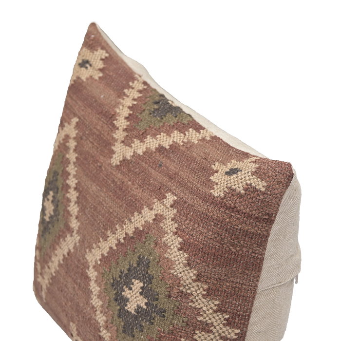 DKD Home Decor Cojín Lana y Yute Kilim 40x60 cm, Pack de 2