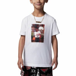 Camiseta de Manga Corta Niño Jordan Jdb Mj Brand Photo Ss Crew Blanco