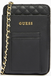 Guess, Poliuretano, Bolsa de tela, Teléfono de bolsillo, Negro, PW1510P2301, Para mujeres, 16,5 x 3 x 11 cm