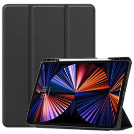 CoreParts Funda para iPad Pro 12.9 pulg pulgadas 2021 (5ª Gen), Triple Plegado TPU, Negro