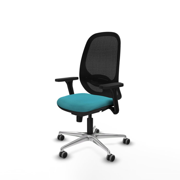 PIQUERAS Y CRESPO Silla de oficina Cilanco con mecanismo Sincro, Turquesa y Negro
