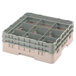 CAMBRO Cesta de lavado 9 comp. 2 alturas Cerceta