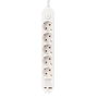 EDM Base Múltiple 5 Tomas Schuko con Interruptor y 2 Puertos USB A+C - Cable 1.5m H05VV-F 3G1.5mm², 16A 250V, 3680W Máx, Color Blanco