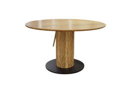 DKD Home Decor Mesa Redonda de Comedor de Acacia y Metal
