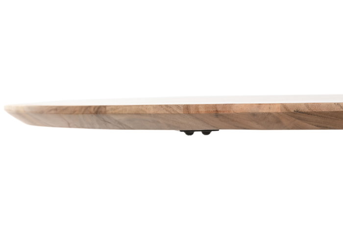 DKD Home Decor Mesa Redonda de Comedor de Acacia y Metal